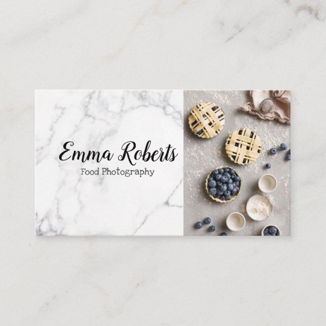 Food Fotografy Blogger Kitchen Business Card Visitenkarte (Vorderseite)