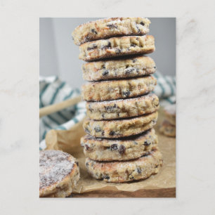 Food Fotografy British Pastry Welshcakes Stack Postkarte