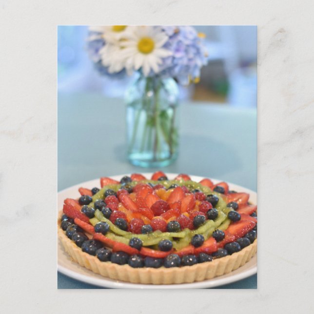 Food Fotografy Frucht Tart Französisch Konditorei Postkarte (Vorderseite)