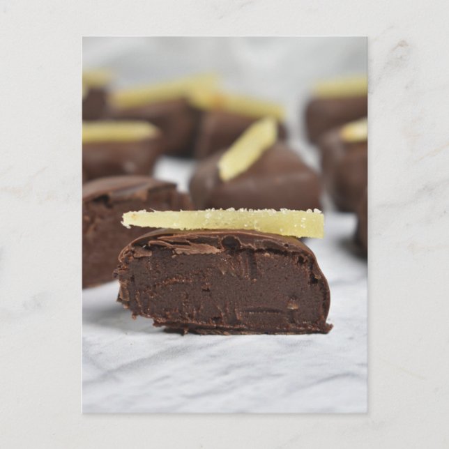 Food Fotografy Ingwer Chocolate Bon Bons Postkarte (Vorderseite)