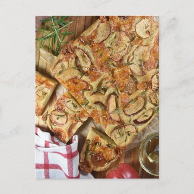 Food Fotografy Italian Apple Rosemary Focaccia Postkarte (Vorderseite)