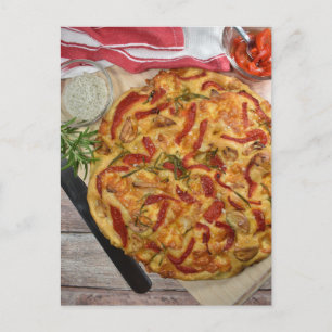 Food Fotografy Italian Focaccia Red Pepper Brot Postkarte