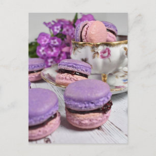 Food Fotografy Nachmittagstee Berry Macarons Postkarte