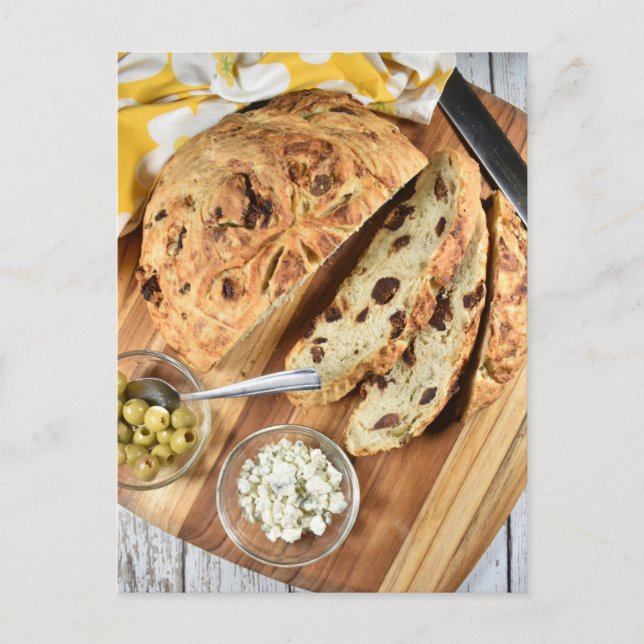 Food Fotografy Slicu Bleu Käse Feigenbrot Postkarte (Vorderseite)