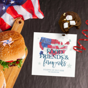 Food Freunde Feuerwerk   4. Juli-Party Serviette