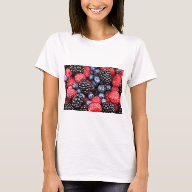 Food Frucht Berries Muster T-Shirt (Vorderseite)