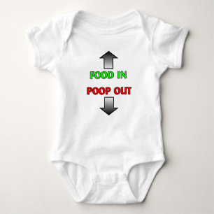 Food In Kack Out Funny Baby Romper Spaß Baby Strampler