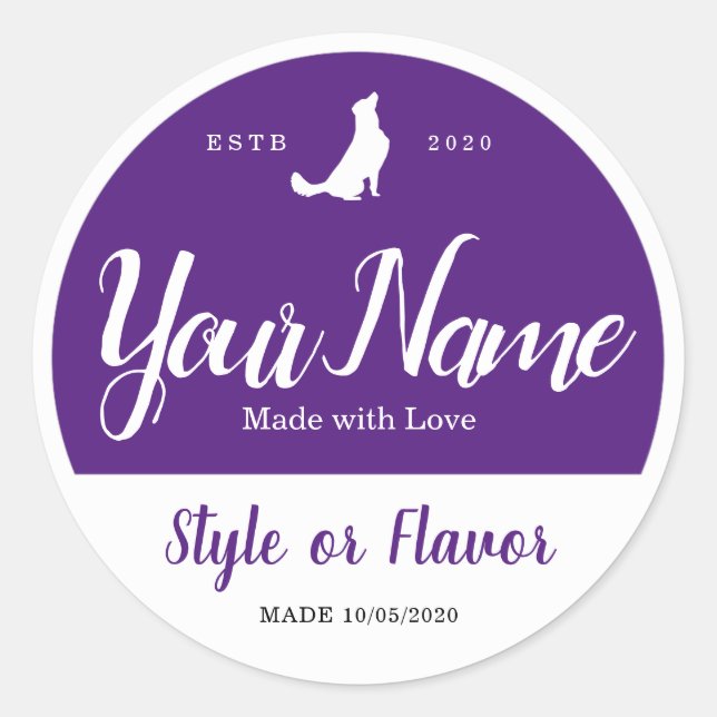 Food Jar und Lid Labels - Fügen Sie Ihre eigenen W Runder Aufkleber (Vorderseite)