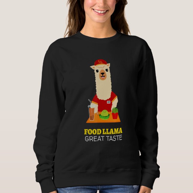 Food Lama mit Hut Meme für Party und Lebensmittel Sweatshirt (Vorderseite)