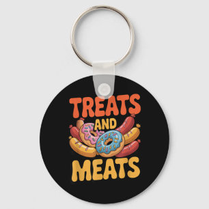 Food Lover Treats Meats Funny Food Dos And Bbq Schlüsselanhänger