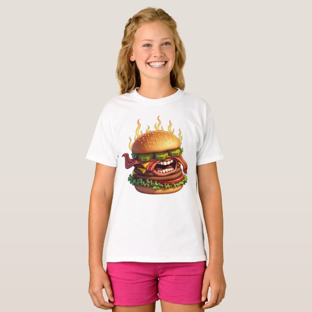 Food Monsters EVIL BACON CHEESEBURGER T-Shirt (Vorne ganz)