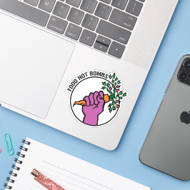 Food Not Bombs Logo mit Text Aufkleber