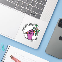 Food Not Bombs Logo mit Text & Jahr Aufkleber