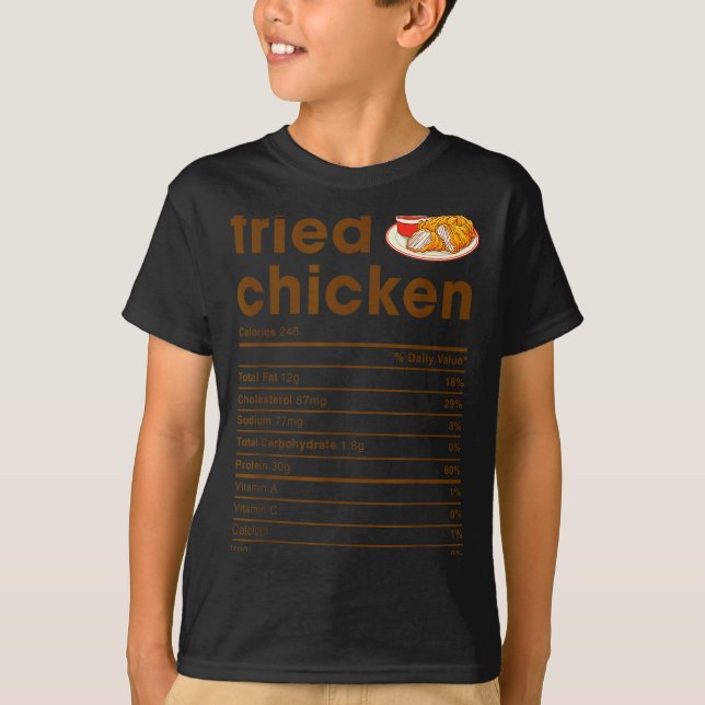Food Nutrition Facts Shirts Co. Fried Chicken Nutr (Vorderseite)