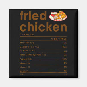Food Nutrition Facts Shirts Co. Frittiertes Hühnch Magnet