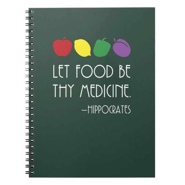 Food oder Diet Journal Lass Food is thy Medicine Notizblock (Vorderseite)