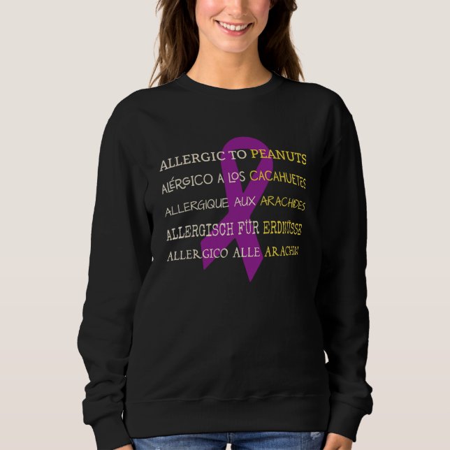 Food Peanut Allergy Warnhinweis Sweatshirt (Vorderseite)