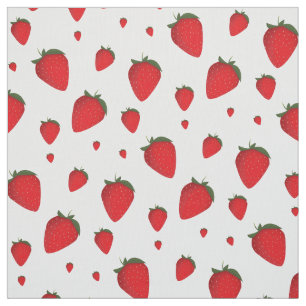 Food Red White Erdbeeren Fruchtmuster Stoff