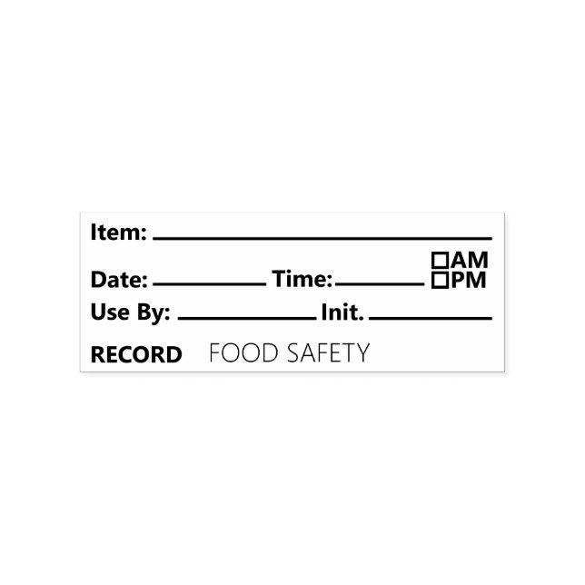 Food Safety Date Record Keeping Gummistempel (Prägung)