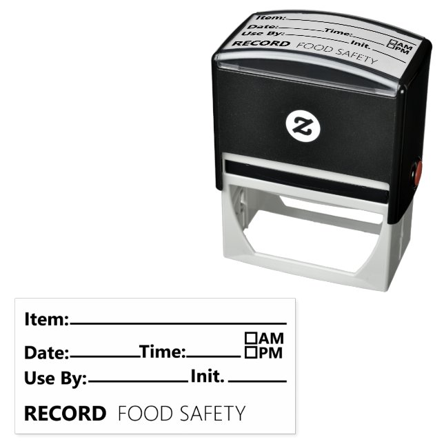 Food Safety Date Record Keeping Permastempel (Beispiel)
