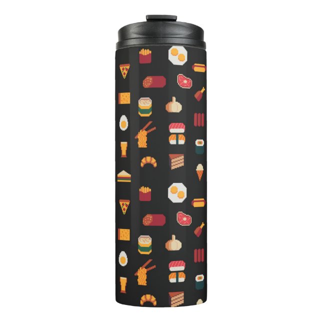 Food seamless pixel art pattern,fabric textures,is thermosbecher (Vorderseite)