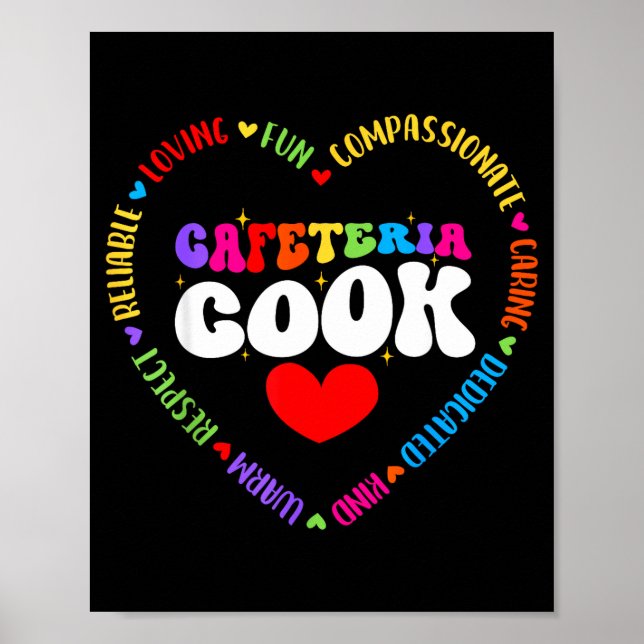 Food Services Crew Cafeteria Cook Helper School Sq Poster (Vorne)