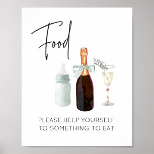 Food Station Signieren für Baby Dusche Green Sip & Poster