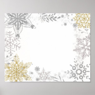 Food Station Winter Wonderland Silver Gold Poster