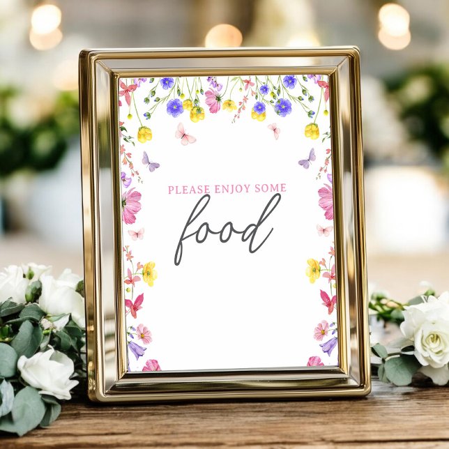 Food Table Sign - Wildblume Baby Dusche oder Event Sockelschild (Von Creator hochgeladen)