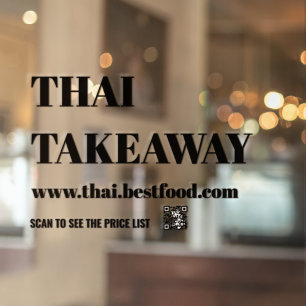 Food Takaway Window Vinyls Transparent Fensteraufkleber
