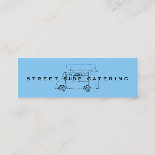 Food Truck Sky Blue Mini Business Cards Visitenkarte (Vorderseite)