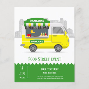 Food Truck Straßenpfannkuchen Flyer