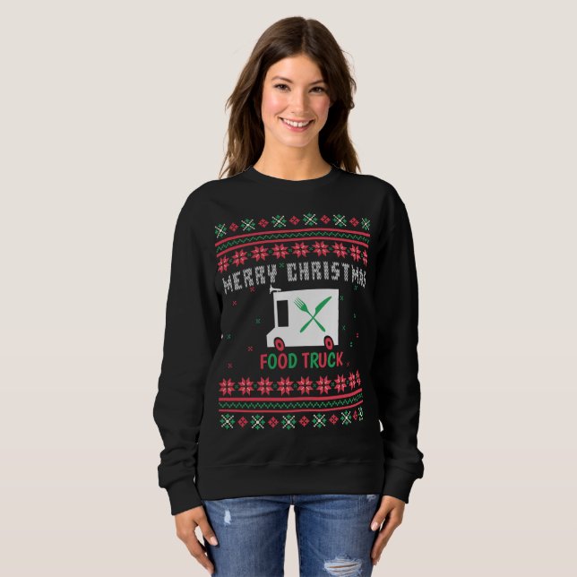 Food Truck Ugge Weihnachtskraut Sweatshirt (Vorne ganz)
