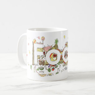 Food Word Art farbenfroh Funny Baking Typografy Kaffeetasse