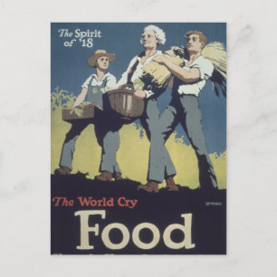 Food WWI - Vintager Cartoon Postkarte