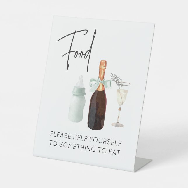 Food-Zeichen für Baby Dusche Green Sip & See Sockelschild (Vorderseite)