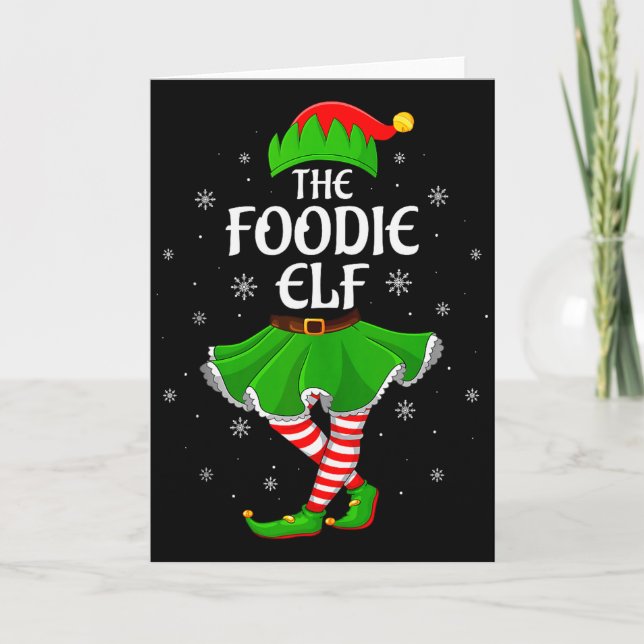 Foodie Elf Christmas Family Girls Women Elf Squad  Karte (Vorderseite)