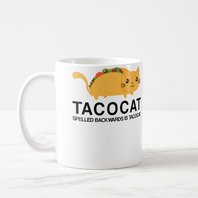 Foodie Funny Tacocat Cat Taco Kaffeetasse (Links)