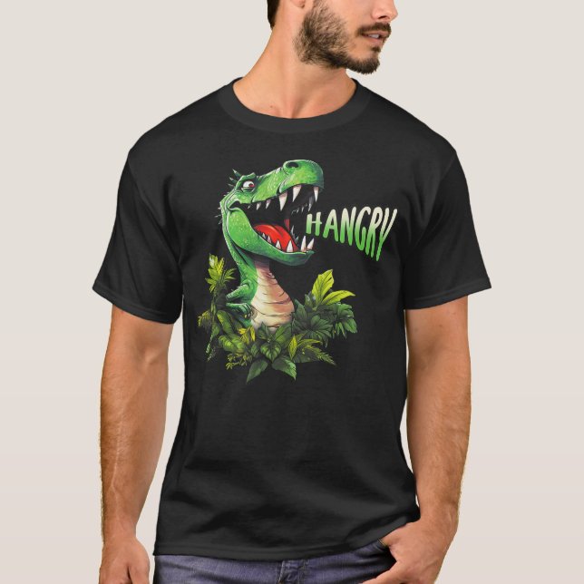 Foodie Rawr Hangry Funny T Rex Dinosaur Hungry Foo T-Shirt (Vorderseite)