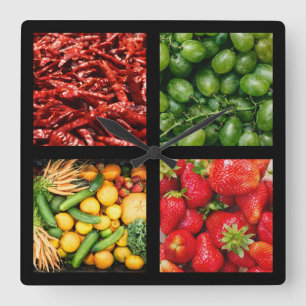 Foodie wall clock 3 quadratische wanduhr