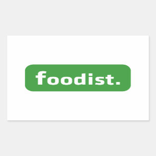 Foodist. Rechteckiger Aufkleber