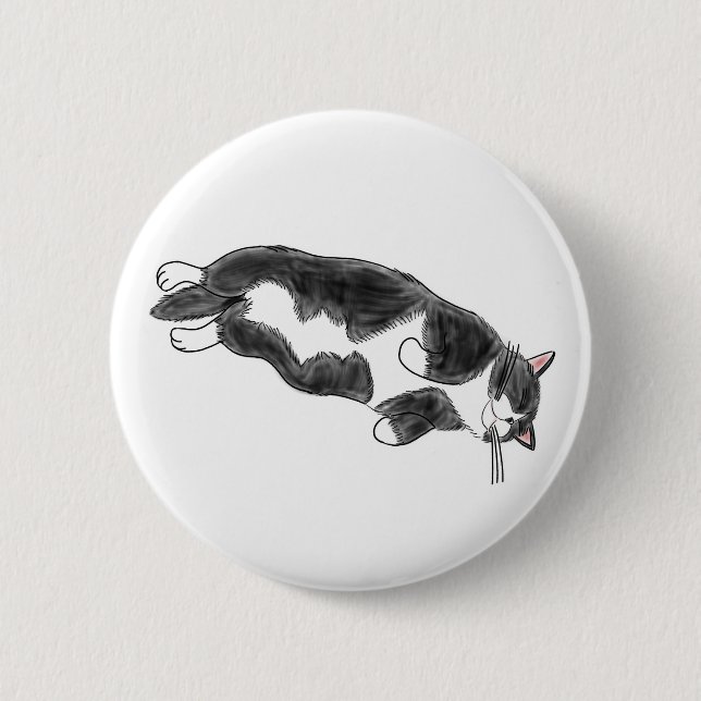 FooFooCat: Faule riesige Smokings-Katze Button (Vorderseite)