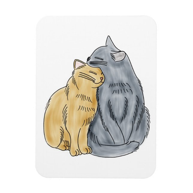 FooFooCat: Umarmung von Katzen der Liebe Magnet (Vertikal)