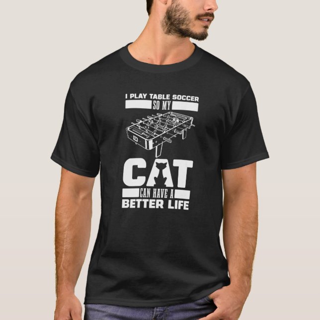 Foosball Cat Kicker  Table Soccer T-Shirt (Vorderseite)