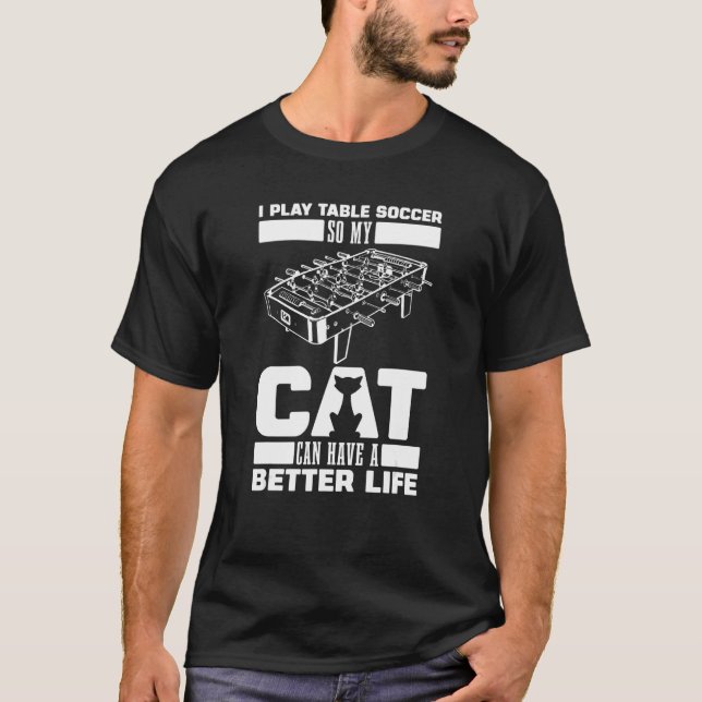 Foosball Cat Kicker   Table Soccer T-Shirt (Vorderseite)