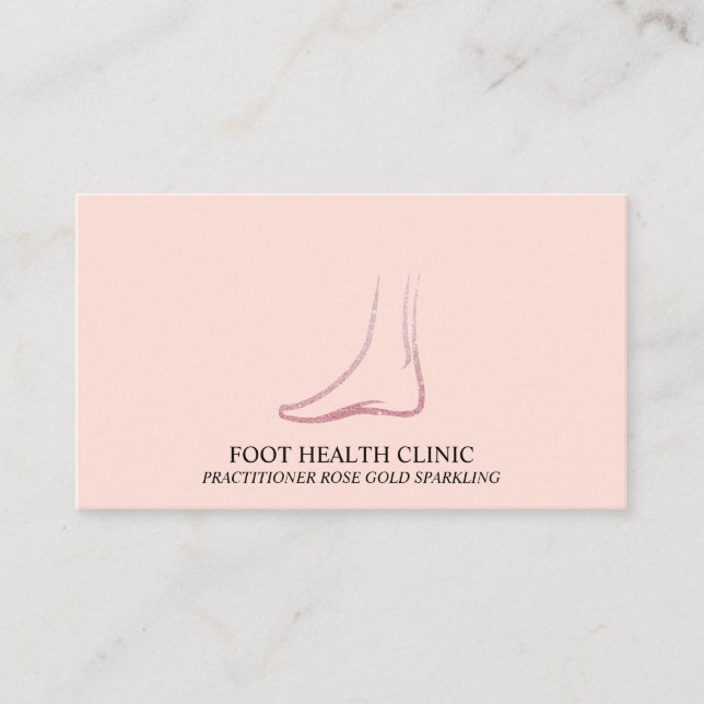 Foot Care Podiatrie Ärztin Pink Beige Visitenkarte (Vorderseite)