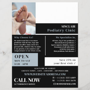 Foot Care Portrait, Podiatrie-Klinik, Podiatriker Flyer