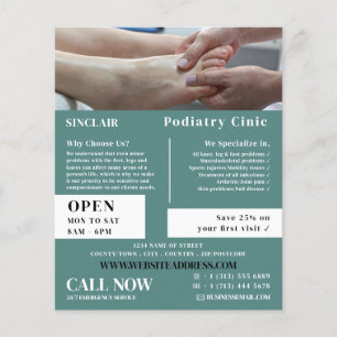 Foot Exam Portrait, Podiatrie-Klinik, Podiatrist Flyer