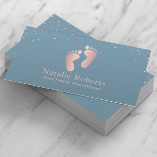 Foot Healthcare Practitioner Rose Gold Dusty Blue Visitenkarte