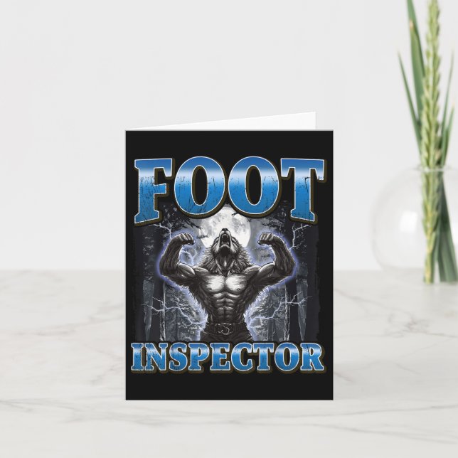 Foot Inspector Funny Werewolf Meme Karte (Vorderseite)